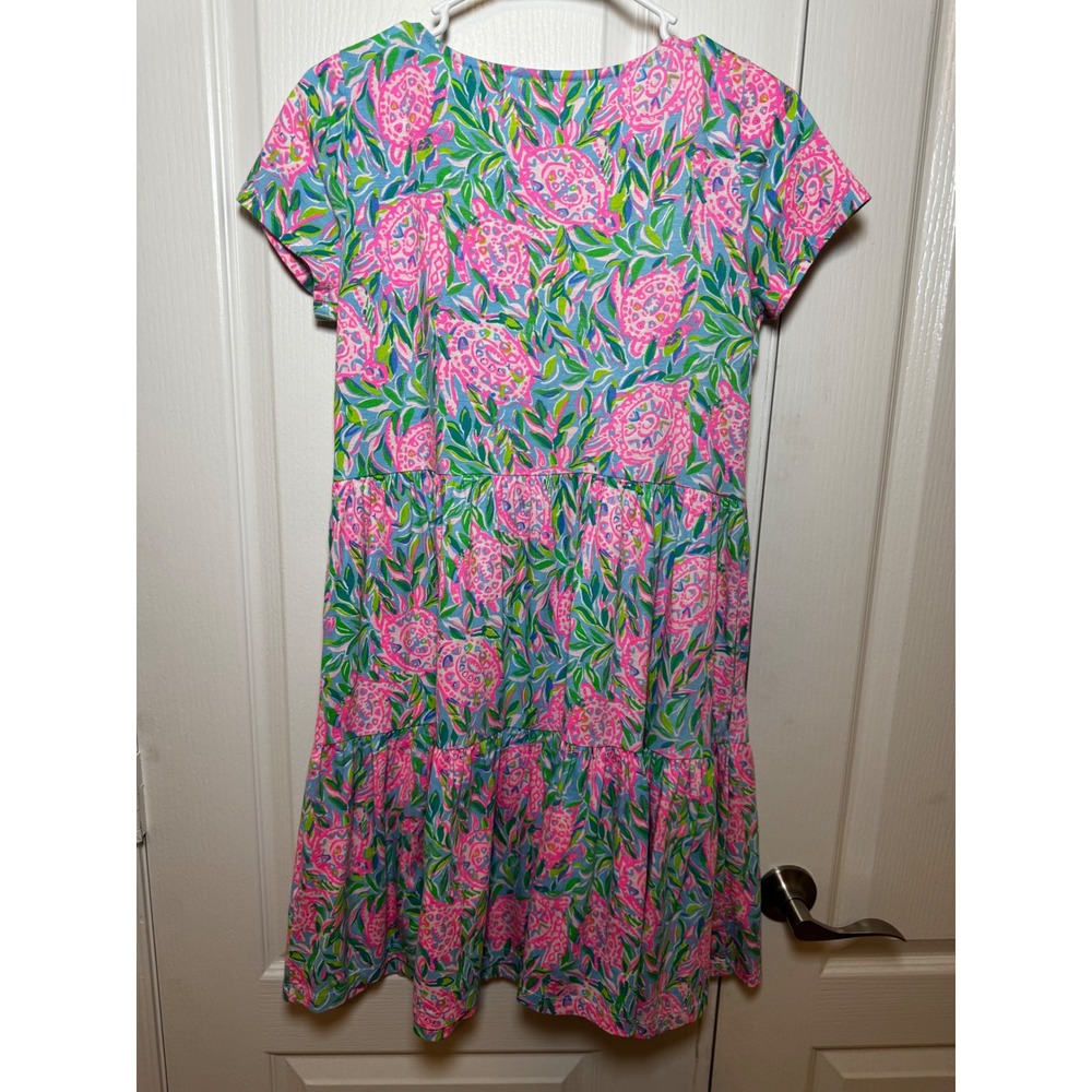 ‼️SALE‼️Lilly Pulitzer Geanna Swing Tiered T-Shirt Dress Womens Small Pockets - Picture 8 of 8